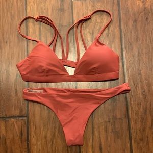 Zaful Dark Pink Swimsuit